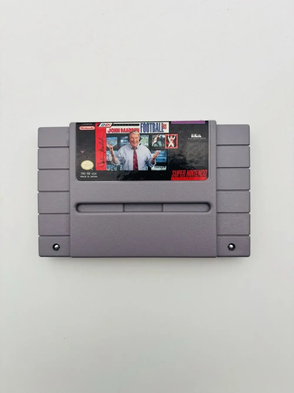 John Madden Football 93 SNES (Super Nintendo USA, 1992) Cart Only Tested Works